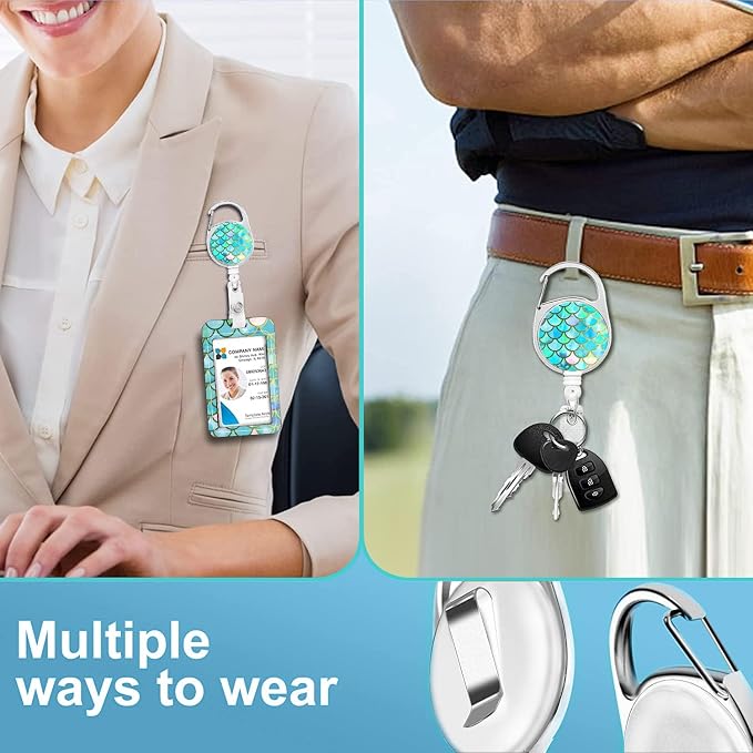 Badge Lanyard and ID Badge Holder, Retractable Badge Reels - Image 4