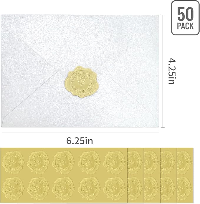 50 PCS 4x6 Pearl White Envelopes - Image 2