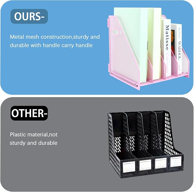 Desk Organizers, Metal Magazine File Holder - Image 4