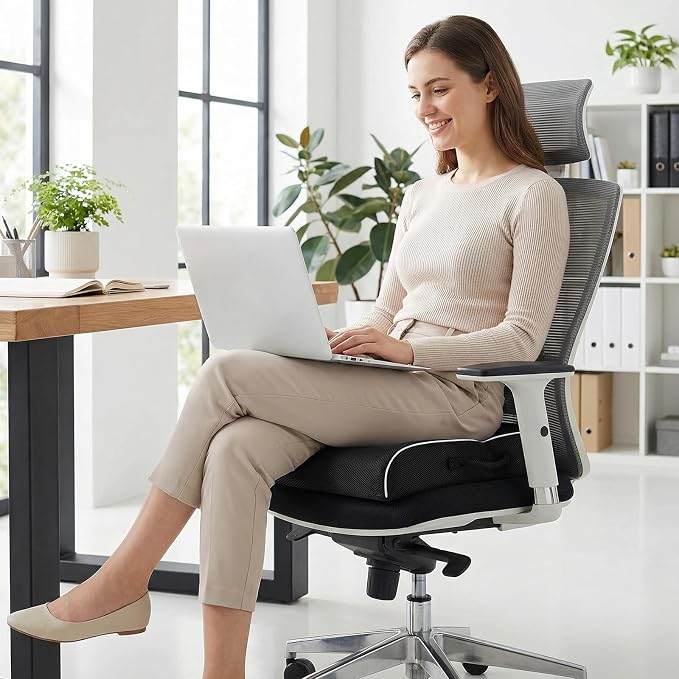 Large Memory Foam Seat Cushion, Non-Slip Cover Chair Pad - Image 8
