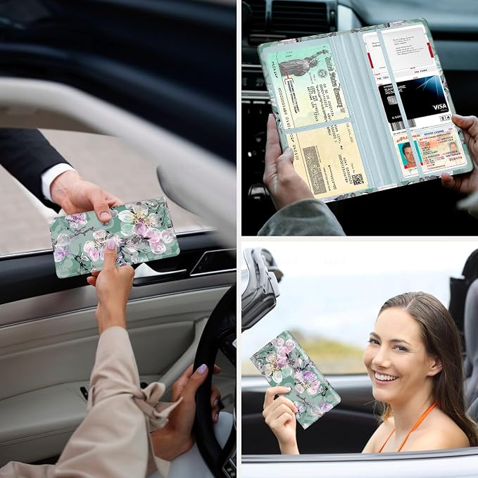 Car Registration and Insurance Holder，Colour Patterns Men Women Car License - Image 3