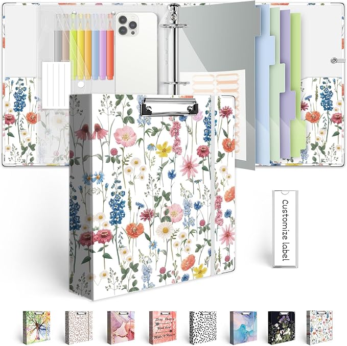 3 Ring Binder 2 Inch for 8.5"x11" Paper, Three Ring Binders by BVSSX