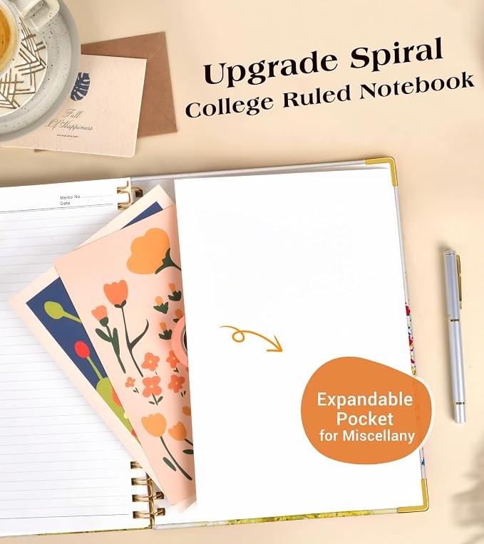 Lined Spiral Notebook Journal for Women, 150 Pages Cute Notebooks 5.75” x 8.38” - Image 5