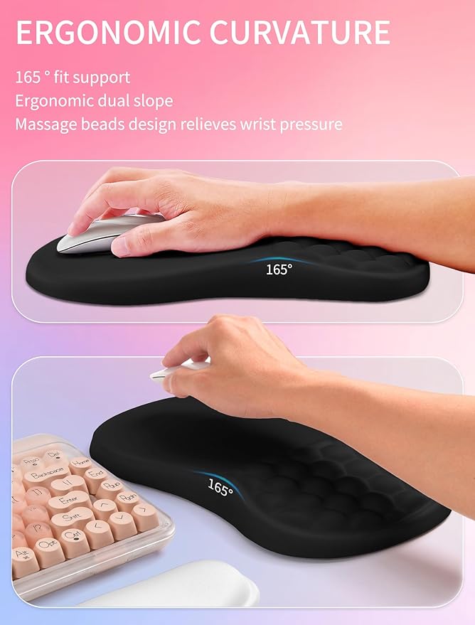 Hokafenle 2in1 Combination, Wave Keyboard Wrist Rest and Ergonomic Curvature - Image 3