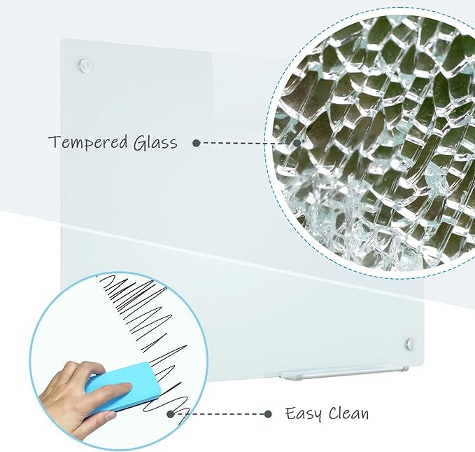 Magnetic Glass Whiteboard, Classroom & Home - Image 4