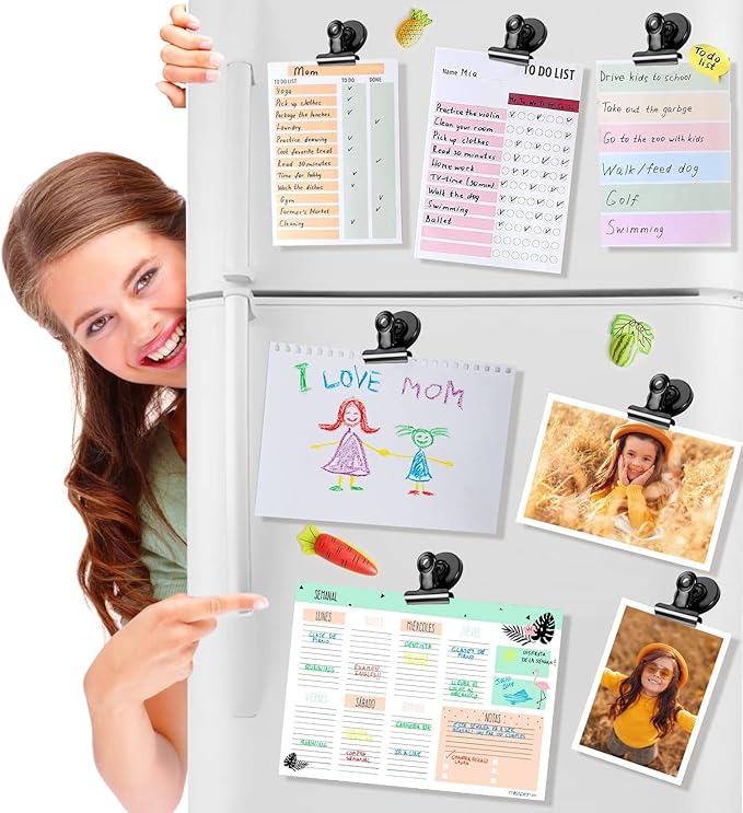 VNDUEEY 20 Pack Black Magnetic Clips for Refrigerator, Strong Fridge Magnets Magnet Clips Whiteboard Magnets?Magnetic Clips for Locker Office Home School-DeskLoop Office