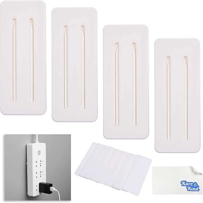 Self Adhesive Power Strip Holder 4 Pack by Kare+%26+Kind