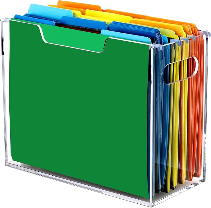 DINGHUO Acrylic File Organizer for Desk, Letter Size Hanging File Folder Holder by DINGHUO