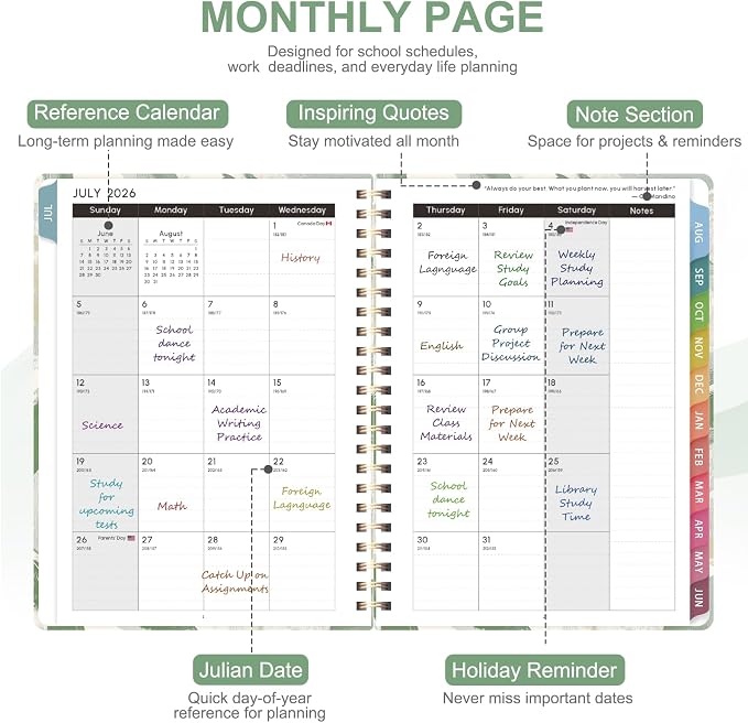Planner 2026-2027, Weekly and Monthly Academic Planner, July 2026 - Image 3