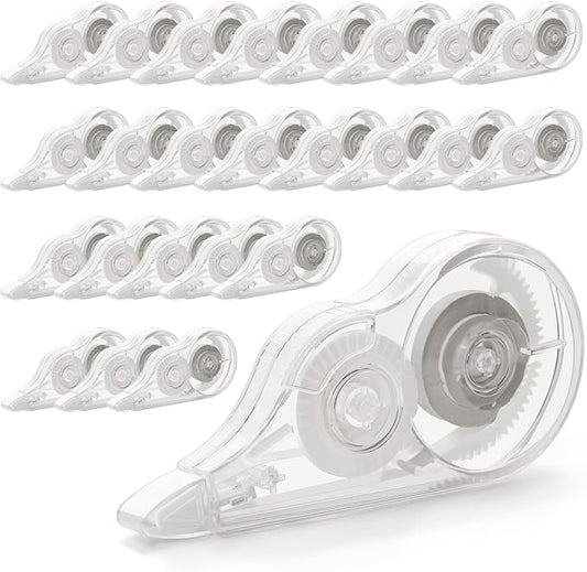 JEFURE 24 Pcs Transparent Correction Tape, 236 Inch Tear-Resistant Bulk by JEFURE