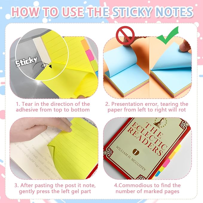 Sticky Notes Set 710 Pack, Divider Sticky Notes Tabs, Office Supplies, Planner - Image 5