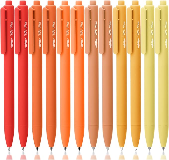 Mr. Pen- Retractable Gel Pens, 12 Pack, Summer Morning Barrel | Fine Point 0.5mm by MrPen