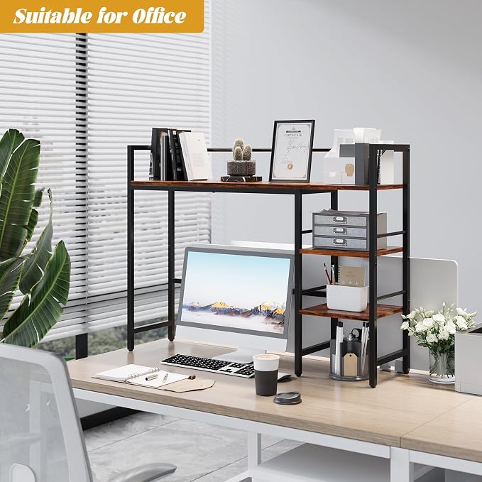 HavenlyYouth Desk Shelf, 38.6 Inch Wood Desk Organizer Shelf - Image 4