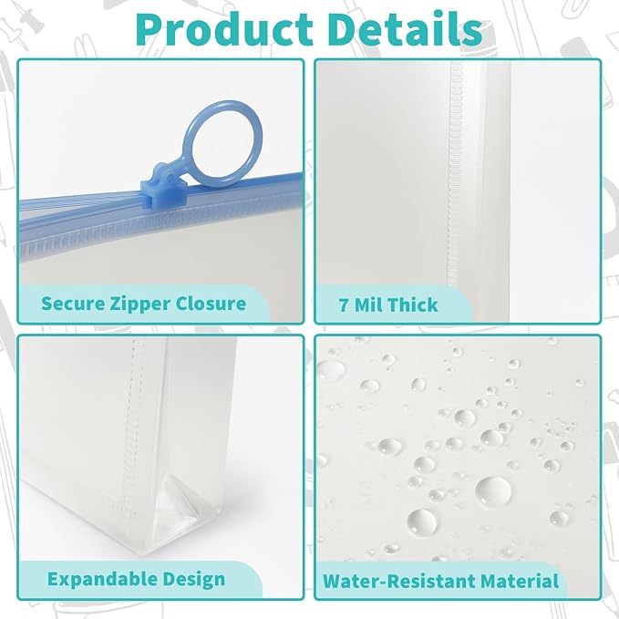 Binditek 12 Pack Clear Plastic Zip Envelopes, Heavy Duty, 9 x 12 Inch Expanding - Image 4