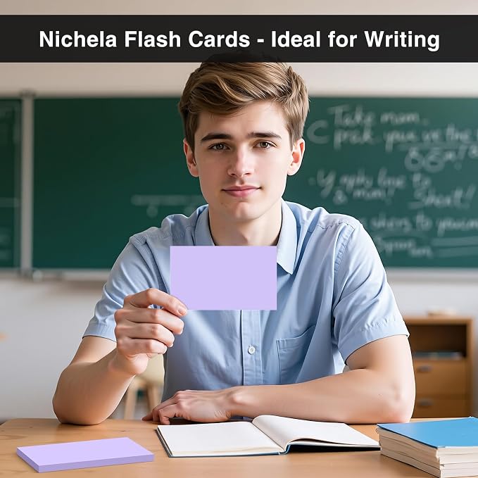 300 Count Blank Index Cards 3x5 Inch Purple Flash Cards Colored Cardstock - Image 5