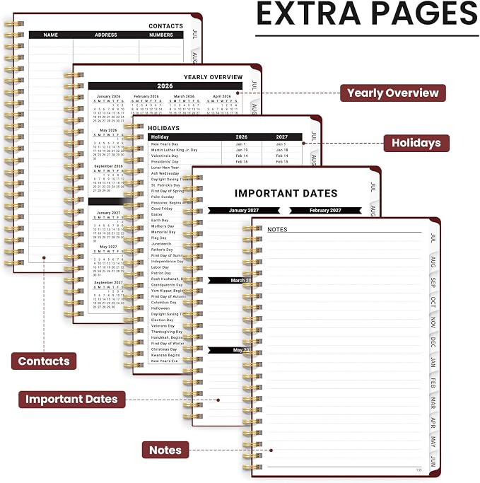 Planner 2026-2027 for Women & Men, Academic Monthly and Weekly Calendar Planner - Image 5
