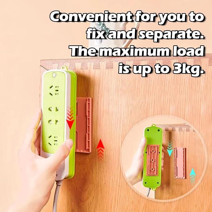 4 Pcs Power Strip Wall Mount, Self-Adhesive Punch-Free Socket Holder, Desktop - Image 6