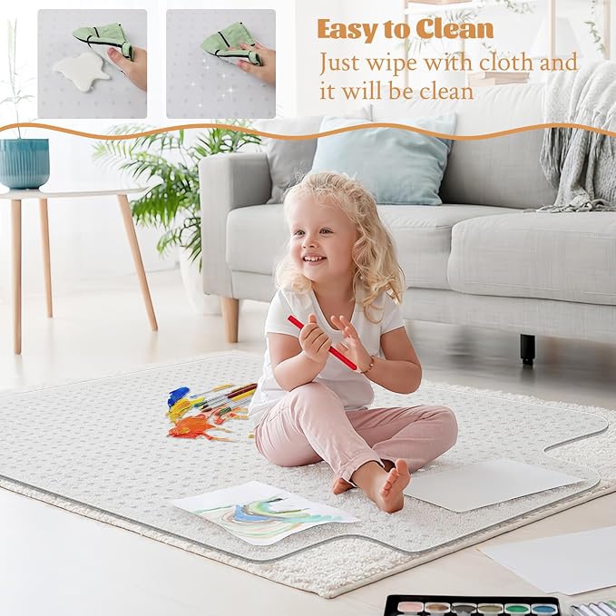 KMAT Office Chair Mat for Carpet, Computer Desk Mat, Anti-Slip Clear Desk Chair - Image 7