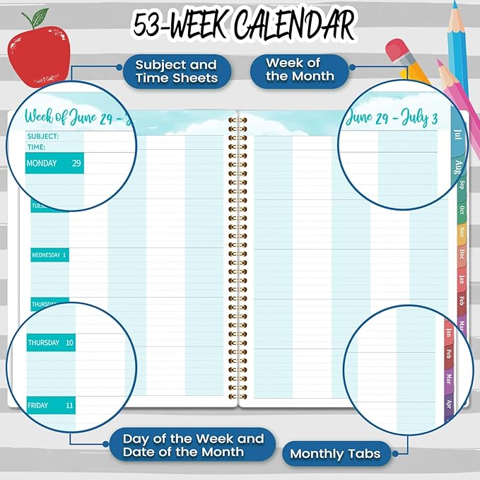 2026-2027 Teacher Planner, Lesson Planner 2026-2027, 8.5" x 11" | July 2026 - Image 4