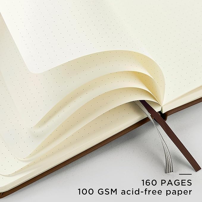&And Per Se Dotted Journal Notebook, A5 Hardcover Leather Dotted Journal - Image 4