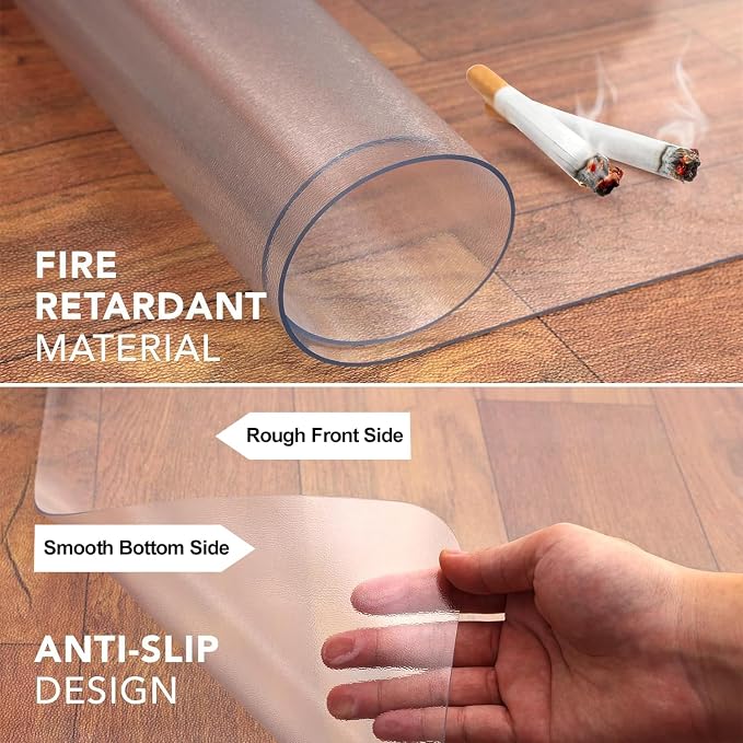 Office Chair Mat for Hardwood Floor: 63"x 51" Extra Large Chair Mats for - Image 5