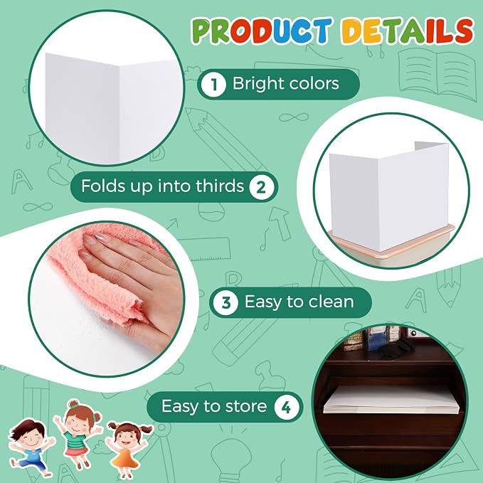 Zhehao 24 Pcs Privacy Boards for Student Desks Bright Colored Classroom Desk - Image 4