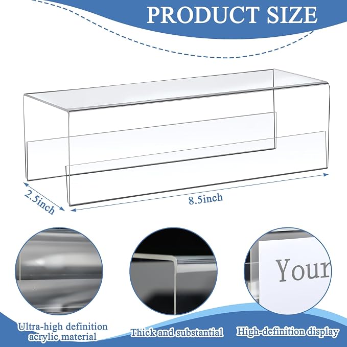 Fumete 10 Pack Double Sided Cubicle Acrylic Name Plate, 8.5" x 2.5" Ultra High - Image 2