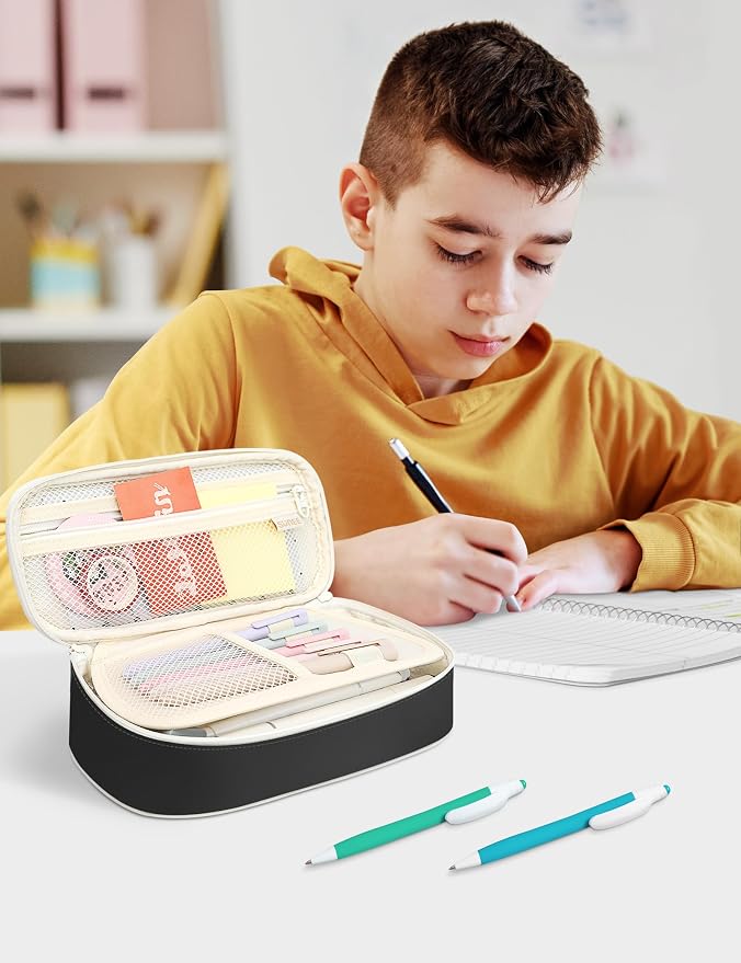 SUNEE Cute Pencil Case, Aesthetic Pen Pouch, Colored Large Pencil Bag - Image 7