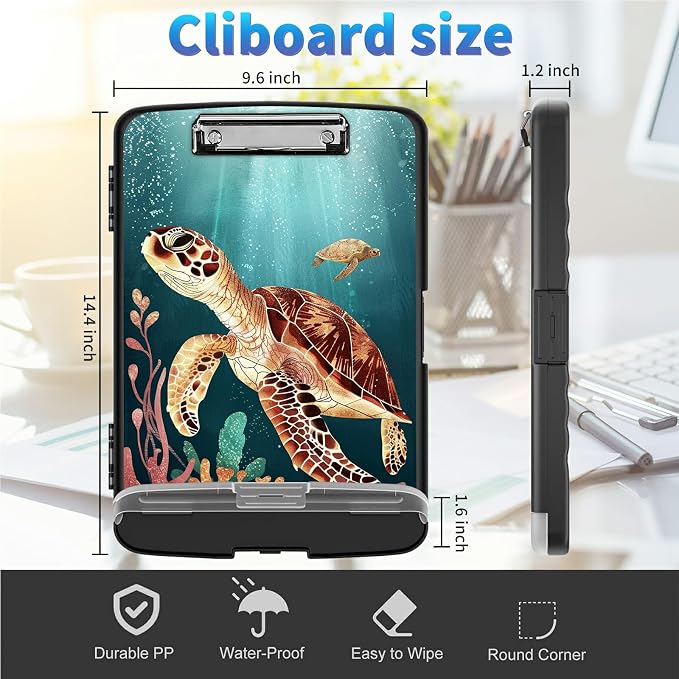 Clipboard with Storage, 8.5x11 High Capacity Nursing Clipboards with Pen Holder - Image 2