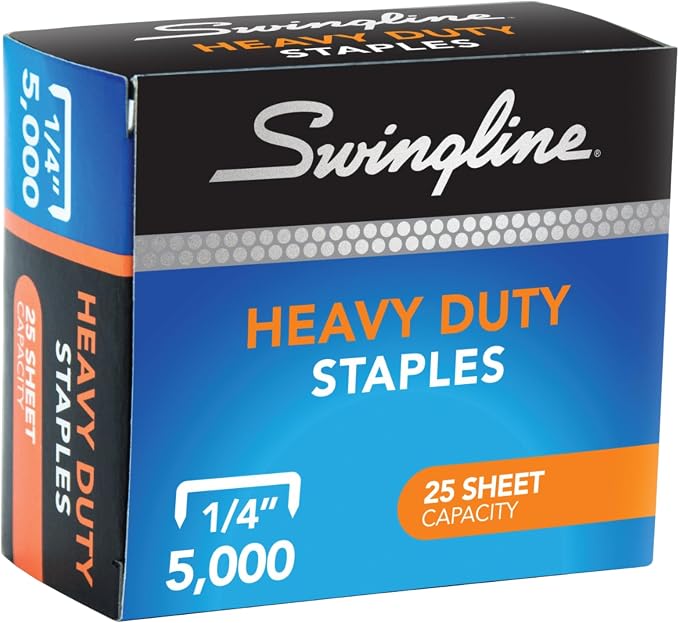 Swingline Staples, Heavy Duty, 1/4" Length, 25 Sheet Capacity by Swingline