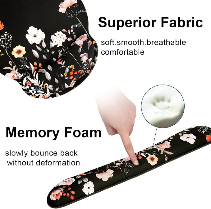 Ergonomic Mouse Pad with Wrist Rest and Keyboard Wrist Rest, Wrist Rest - Image 4