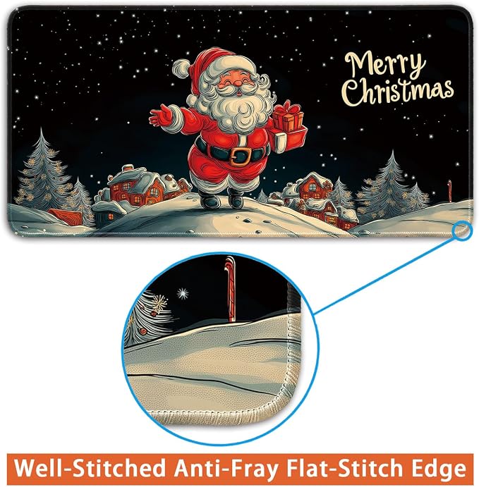 Keyboard Mat, Large Mouse Pad, Merry Christmas Claus Delivering Presents - Image 4