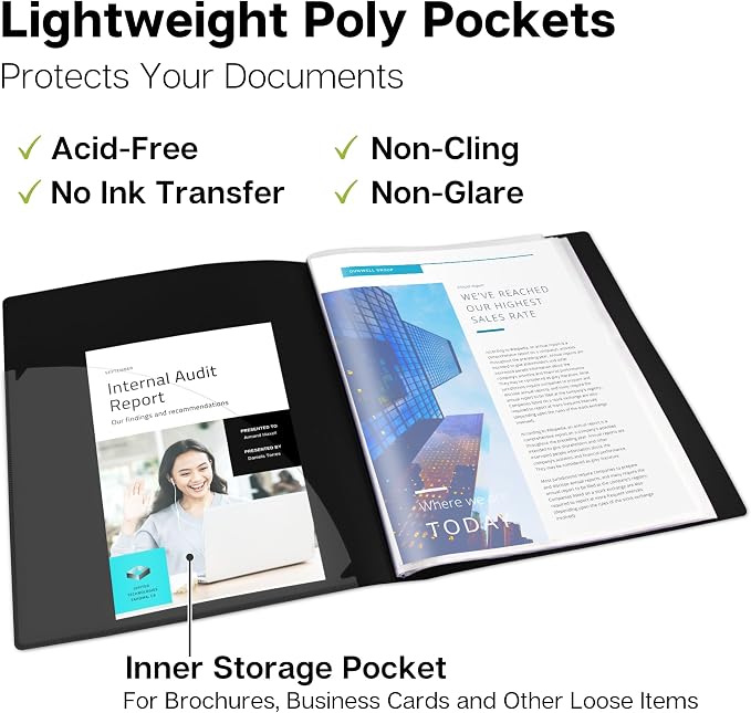 Dunwell Presentation Binder 12-Pocket, Displays 24 Pages, 8.5x11 Portfolio - Image 5