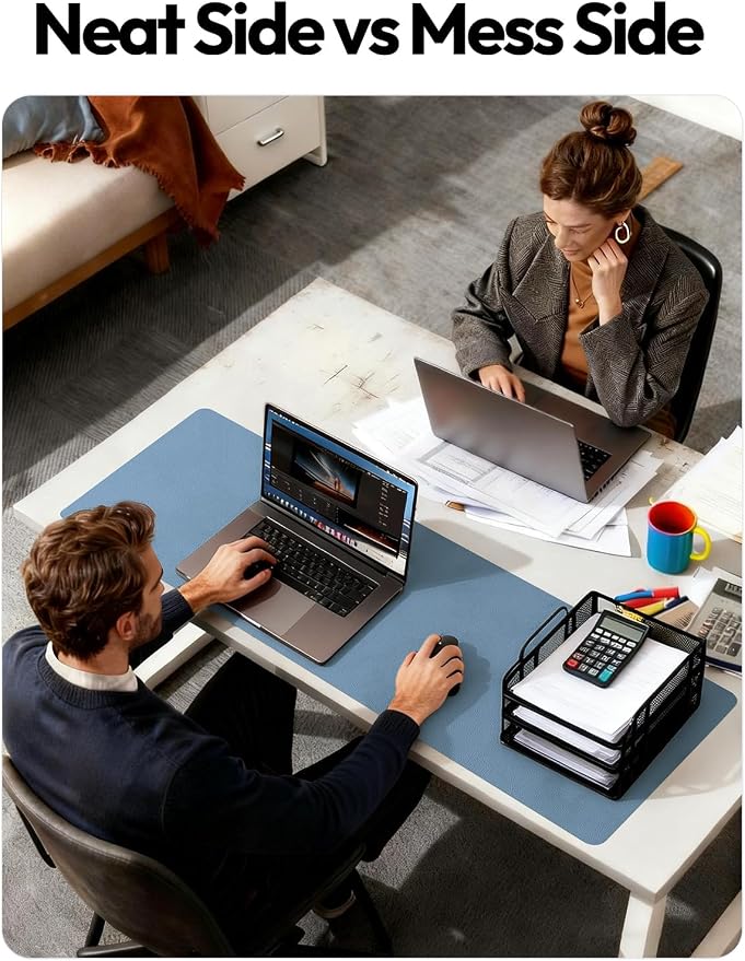YSAGi Leather Desk Pad Protector, Office Desk Mat, Large Mouse Pad, Non-Slip PU - Image 7