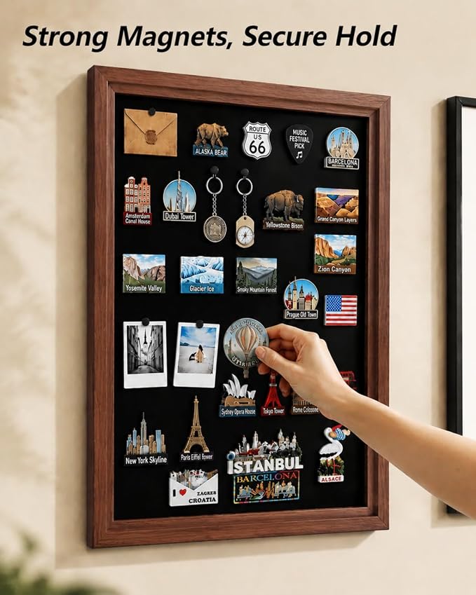 Magnet Board for Wall, 19.7 x 31.5 in Framed Magnetic Display Board, No-Drill - Image 2