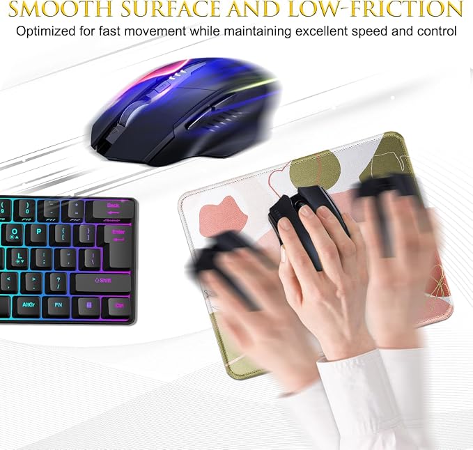 JIKIOU 3 Pack Mouse Pad with Stitched Edge, Portable Size-10.2x8.3in Rose | - Image 4