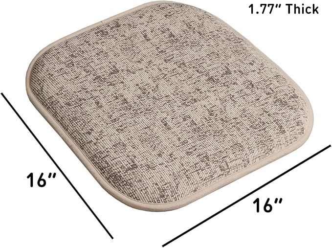 Sweet Home Collection Chair Cushion Memory Foam Pads Honeycomb Pattern Slip Non - Image 4