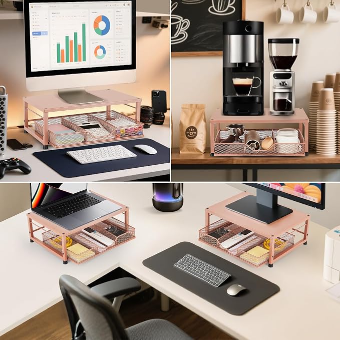 Small Laptop Stand for Desk, Monitor Stand Riser, Office Desk Accessories - Image 3