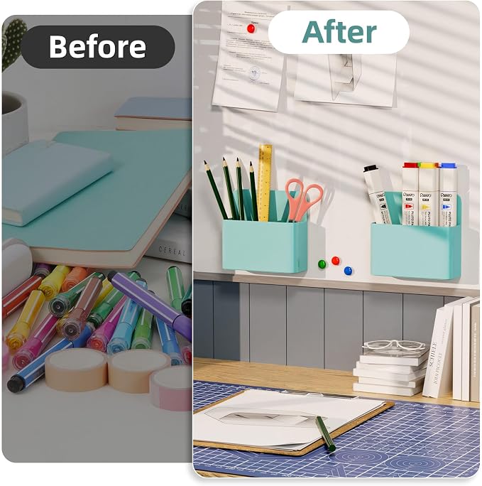 Mabrasse 2p Magnetic Dry Erase Marker Holder, Pen and Eraser Holder - Image 4