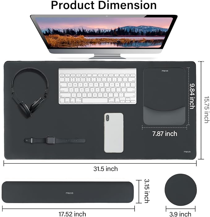 MOSISO Keyboard Mouse Pad Set, Large Gaming Mouse Pad&Rectangular Keyboard - Image 2