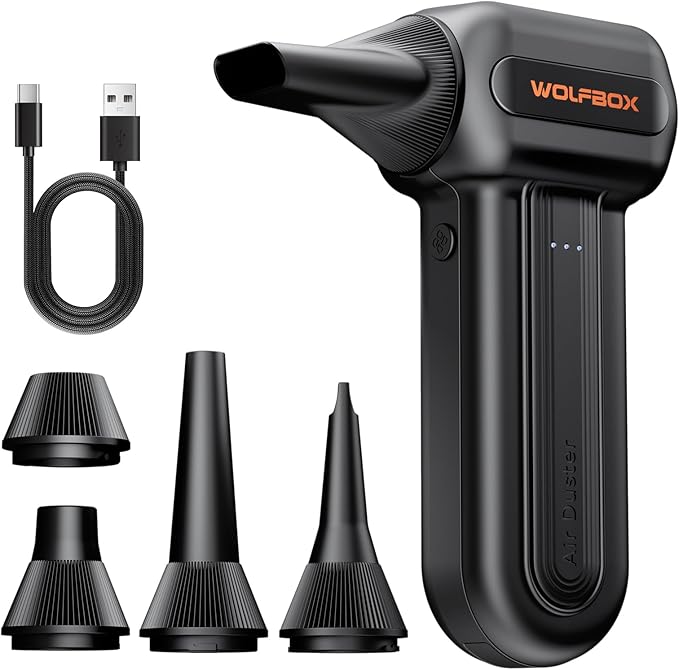 WOLFBOX MF60&MF70 Compressed Air Duster-110000RPM Super Power Electric Air by WOLFBOX
