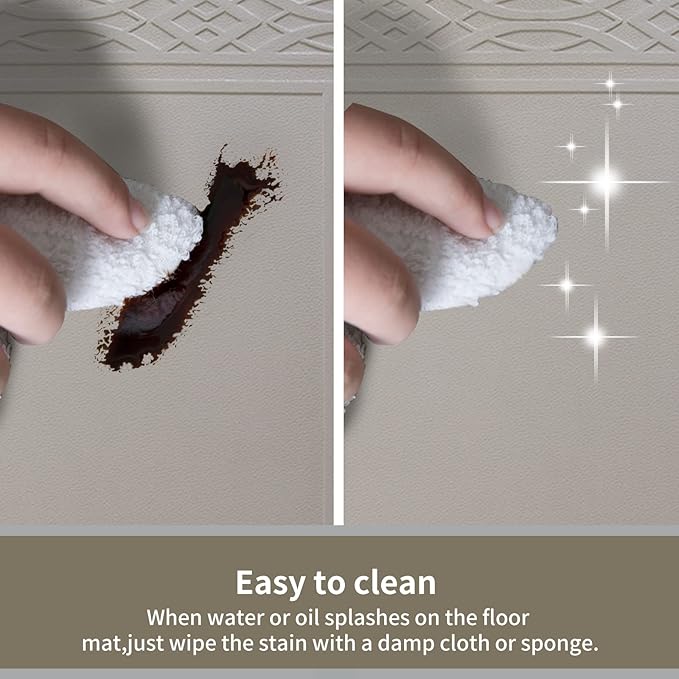 24 x 60 Inch Extra Support Anti Fatigue Comfort Kitchen Mat, Waterproof Long Kitchen Runner, Non-Slip Standing Desk Mat, Commercial Pads for Offices, Home, Garages (Bordeaux Cabblestone, 24'' x 60'')-DeskLoop Office