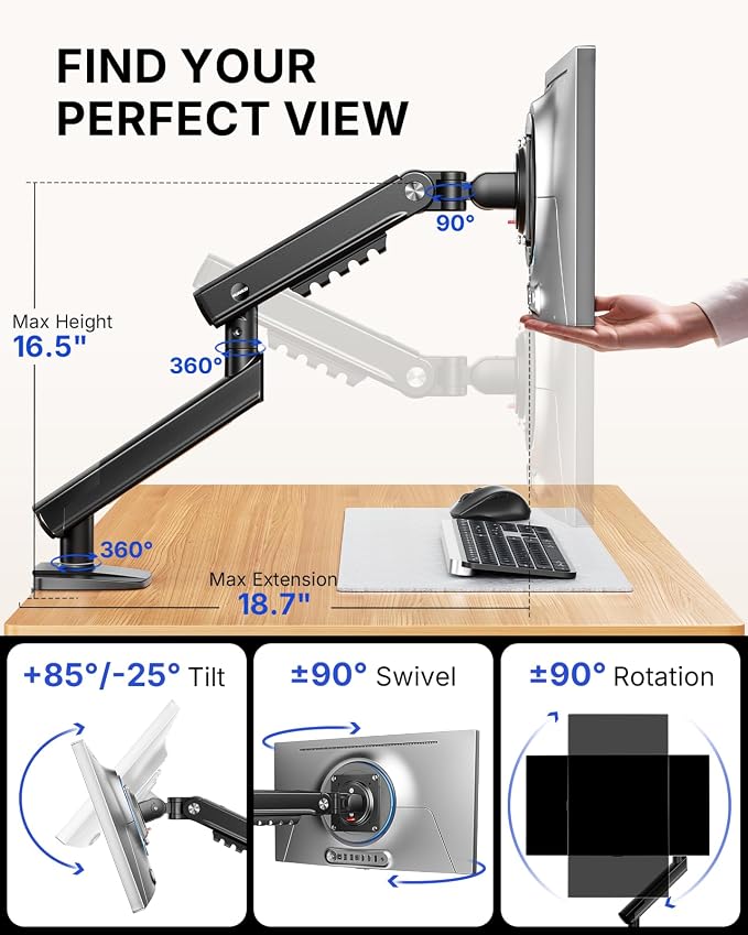 HUANUO FlowLift™ Pro Monitor Arm - Image 6