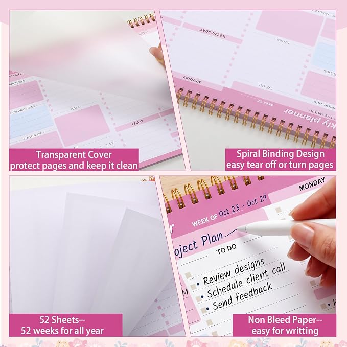 Weekly To Do List Notepad, 8.5''x11'' Weekly Desk Planners - Image 4