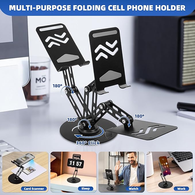Foldable MTG Trading Card Scanner Stand, Carbon Steel Phone Holder Includes 50 - Image 3