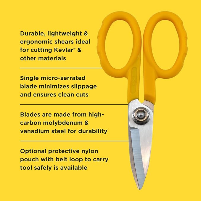Miller KS-1 Yellow Fiber Optic Kevlar Scissors, Easily Portable Utility Scissors - Image 4