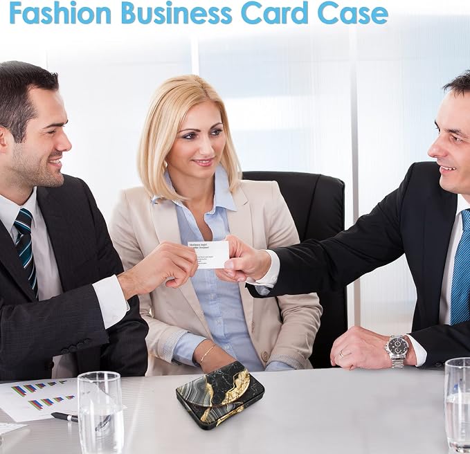 Business Card Holder，PU Leather Business Card Case Color Printing Pattern Card - Image 4