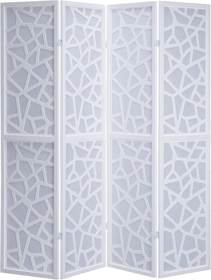 NicBex Room Divider 4 Panel Room Dividers with Paper-Looking Partition Room Dividers and Folding Privacy Screens Wall Divider for Home, Office, Room Separation,70" W x 1" D x 70" H, White-DeskLoop Office
