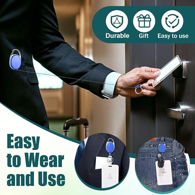 Honoson 30 Pcs Heavy Duty Retractable Badge Reels Batch ID Badge Holder - Image 4