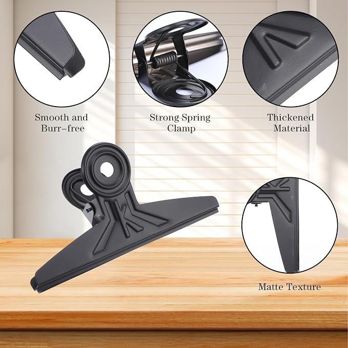 Extra Large Bulldog Clips, 5 Pack Metal Binder Clips Jumbo 7.9 Inches, Paper - Image 4